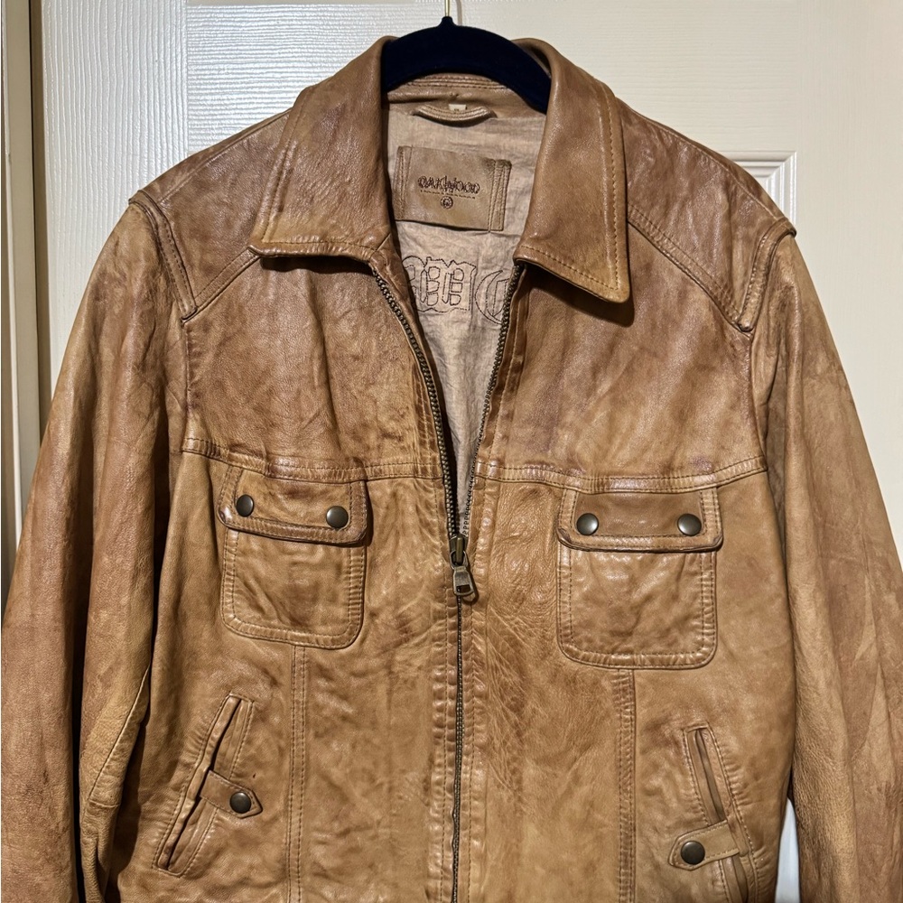 Vintage Oakwood distressed lthr jacket XL (ptp 20)